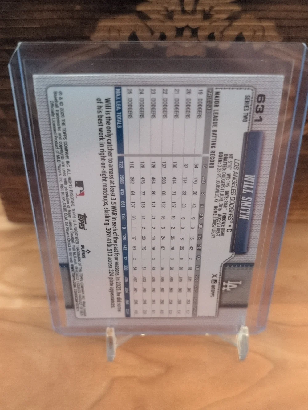 2026 Topps Series 2 Will Smith Diamante Dodgers - Picture 3 of 3